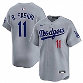 Men's Los Angeles Dodgers #11 Roki Sasaki Gray 2025 Alternate Limited Stitched Jersey Dzhi,baseball caps,new era cap wholesale,wholesale hats